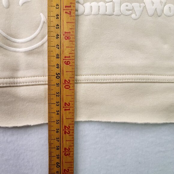 Smiley World Womens Great Day Smiley World Graphic Sweatshirt Beige 1X - Picture 9 of 9
